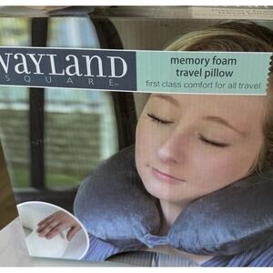 Wayland Square Memory Foam Neck Travel Pillow Gray RN#151347
